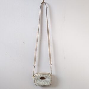 Michael Kors Cream Logo Crossbody Bag with Gold Hardware